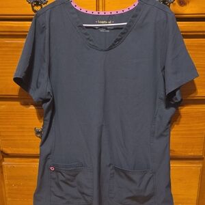 HeartSoul Women's Navy Short Sleeve Scrub Top